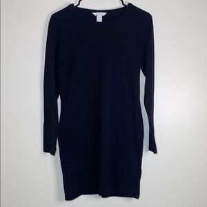 H&M Black Crew Neck Long Sleeve Dress